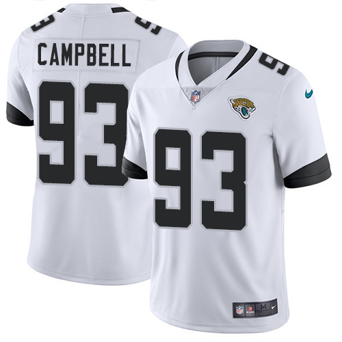 Nike Jaguars #93 Calais Campbell White Men's Stitched NFL Vapor Untouchable Limited Jersey - Click Image to Close